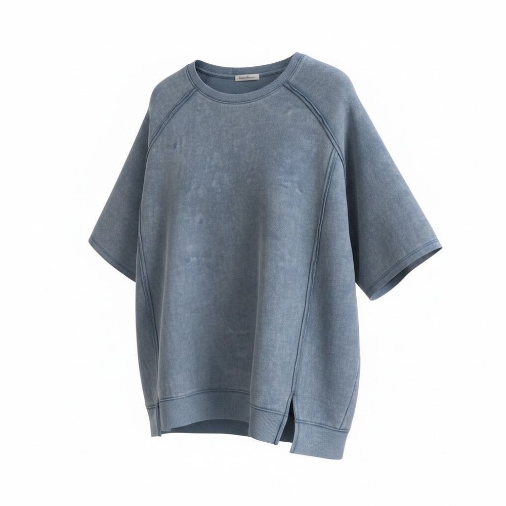 07 Bumblebee boutique blue distressed SS sweatshirt 3X